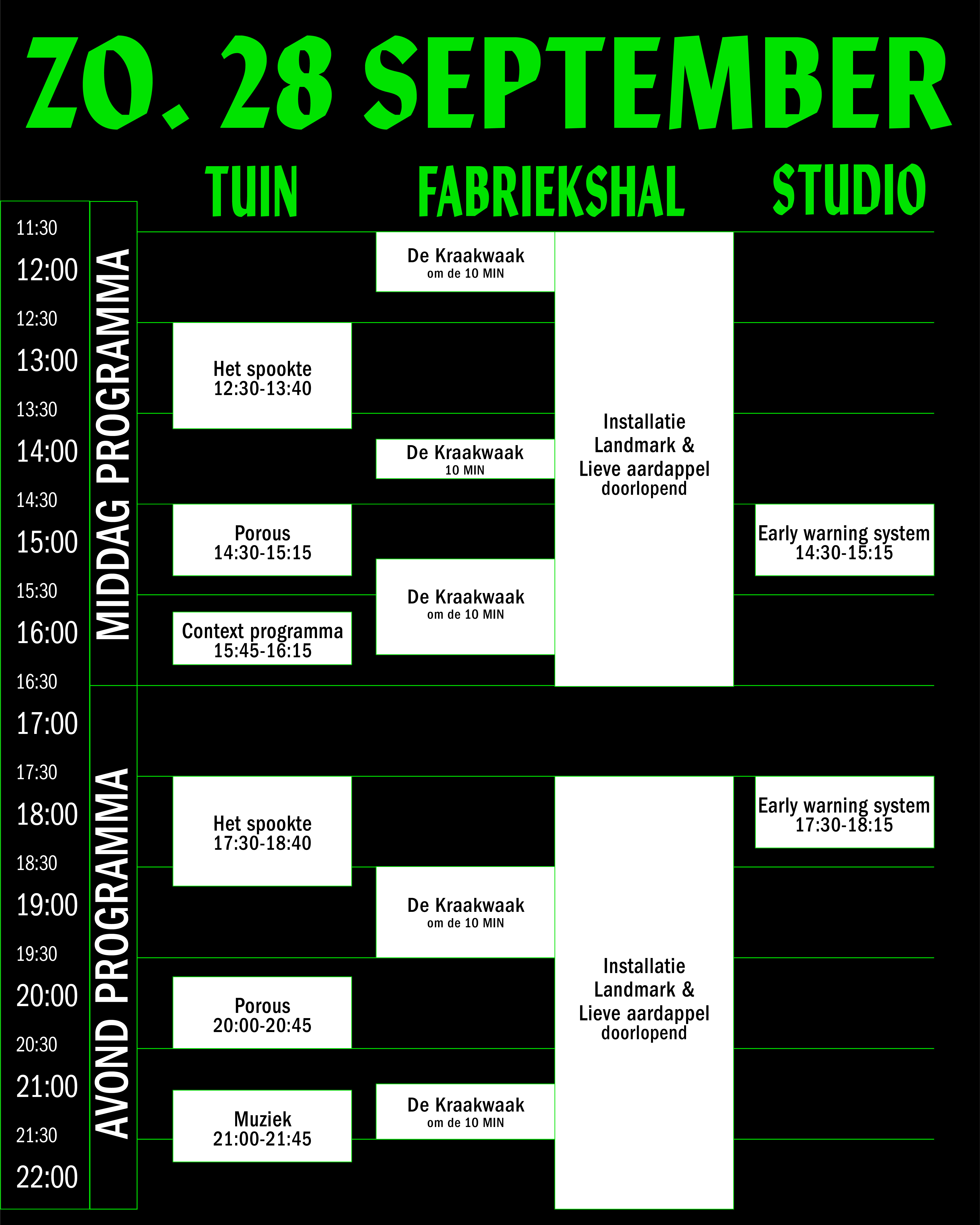 Blokkenschema zondag 28 september